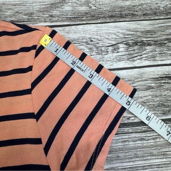 The Limited Women's Asymmetrical Hem Stripe T Tee Shirt Peach Black L LG Large - Picture 10 of 13